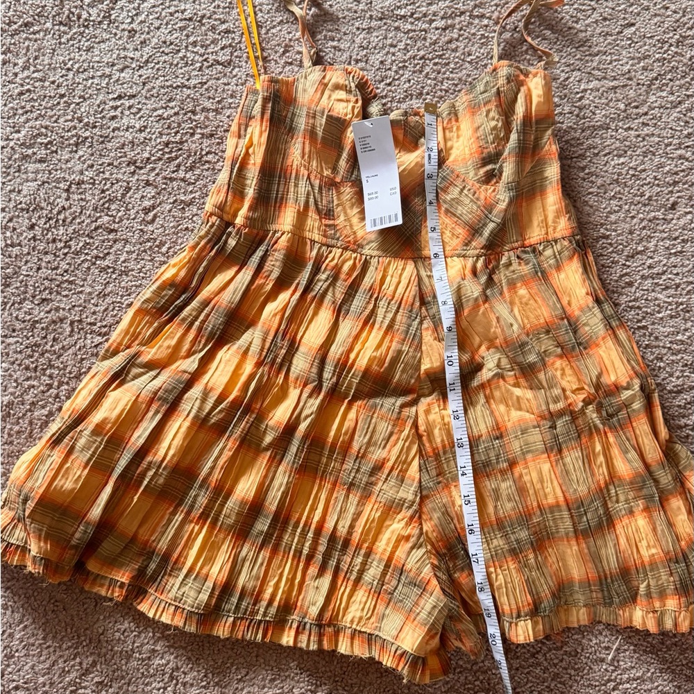 Urban Outfitters Orange Plaid Mini Ramper